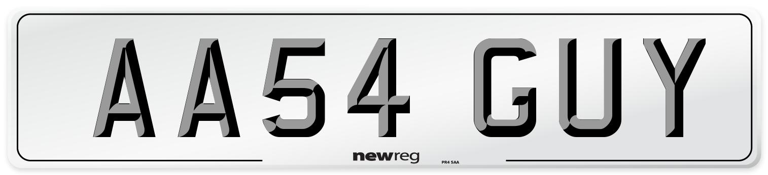 AA54 GUY Number Plate from New Reg